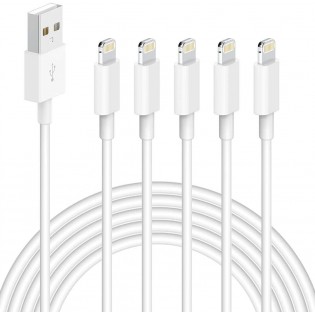 iPhone Charger,5 Pack (6 FT) MBYY [Apple MFi Certified] Charger Lightning to USB Cable Compatible iPhone 12/11 Pro/11/XS MAX/XR/8/7/6s/6/plus,iPad Pro/Air/Mini,iPod Touch Original Certified-White