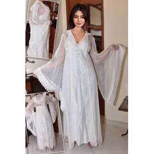 Long nightgown with sheer robe